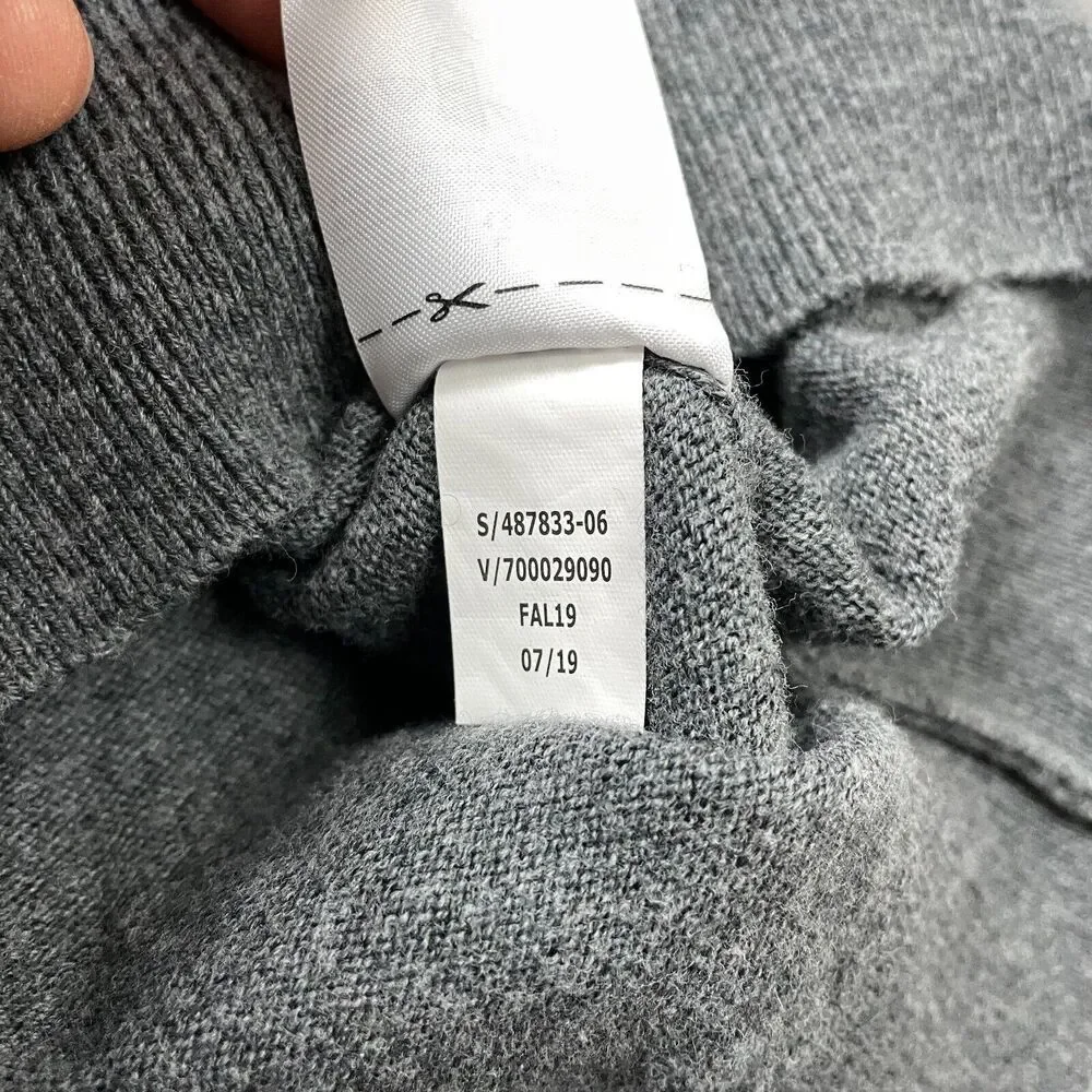 Banana Republic Sweater Mens Large Gray V Neck Premium Luxe Yarn Silk Cashmere